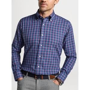 NEW PETER MILLAR men's andre winter soft twill sport shirt in navy